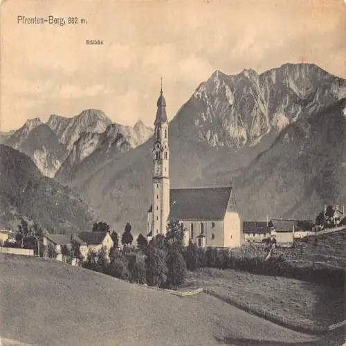 B120 Deutschland 1918 Pfronten Bergturm Vintage Postkarte