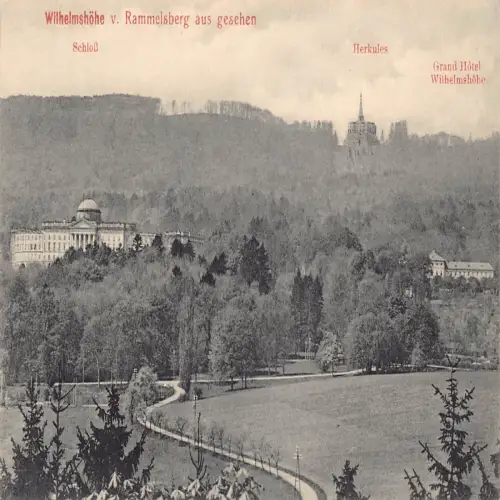 B120 Deutschland Wilhelmshöhe v Rammelsberg Herkules Vintage Postkarte