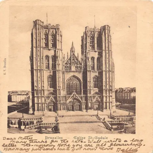 A646 Belgien Bruxelles Brüssel Eglise St Gudule Kirche 1901 Vintage Postkarte