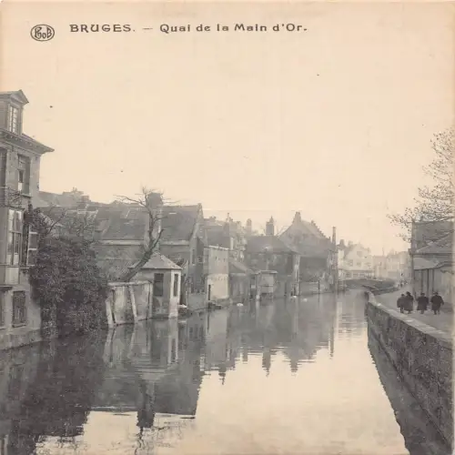 A646 Belgien Brügge Quai de la Main d'Or Vintage Postkarte