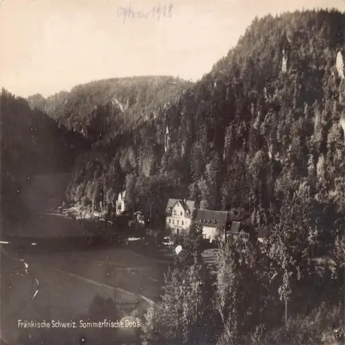 B121 Deutschland Fraenkische Schweiz Sommerfrische Doos RPPC Vintage Postkarte