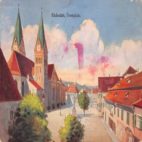 B121 Deutschland 1916 Eichstätt Domplatz Domplatz 1. Weltkrieg Feldpostkarte