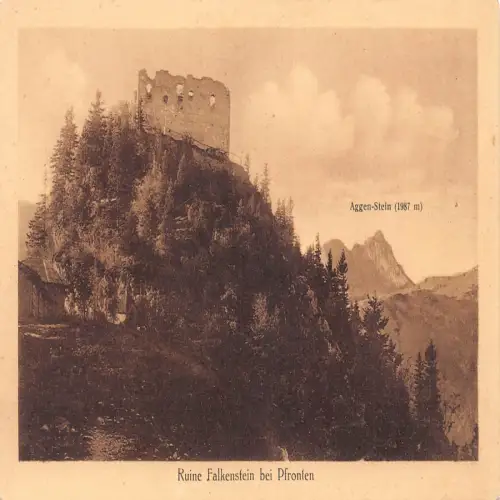 B121 Deutschland Ruine Falkenstein bei Pfronten Zitadelle Vintage Postkarte