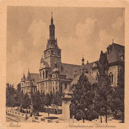 B120 Deutschland München München Nationalmuseum Hubertsbrunnen Postkarte