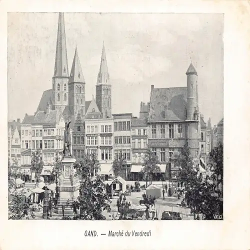A646 Belgien Gand Gent Marche du Vendredi Vintage Postkarte