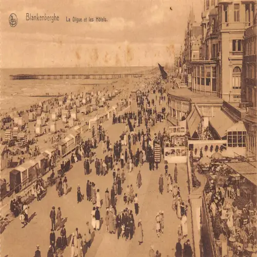 A647 Belgien Blankenberghe Digue et Hotels Strand Vintage Postkarte