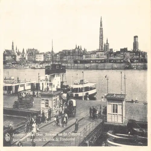 A647 Belgien Anvers Antwerpen Hafen Arrivee du Transbordeur Boote Postkarte
