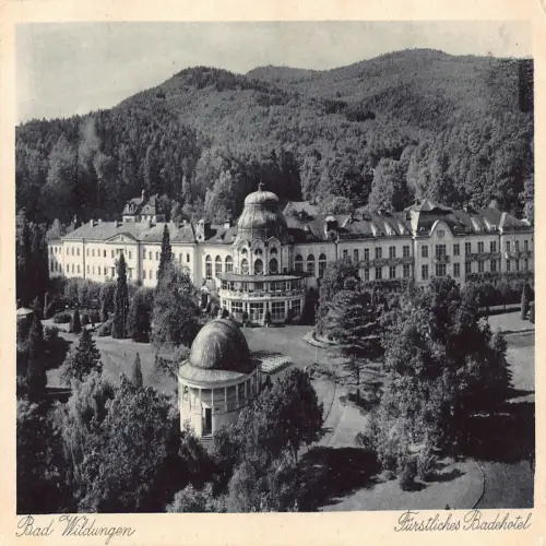 B121 Deutschland 1929 Bad Wildungen Fürstliches Badehotel Vintage Postkarte