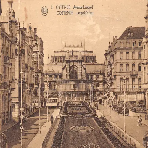 A647 Belgien Oostende Leopold Avenue Vintage Postkarte