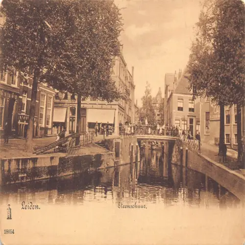 A647 Niederlande Leiden Steenschuur Brücke Vintage Postkarte