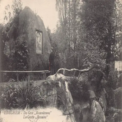 A648 Belgien Edeghem Grotte Rosaire Höhle Vintage Postkarte