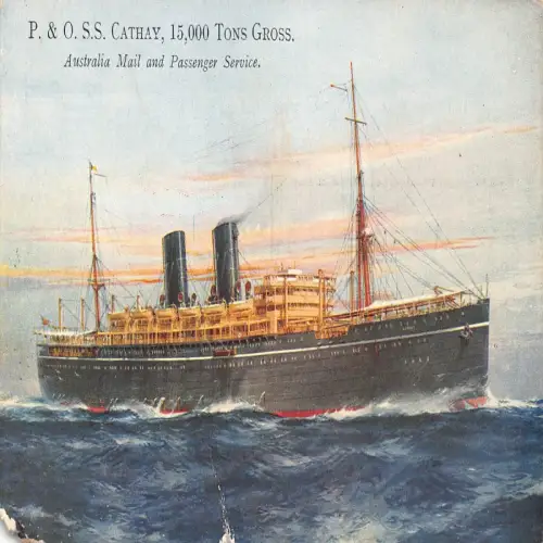 B122 Transportschiff Dampfschiff P&OSS Cathay Australien Post Passagier Postkarte