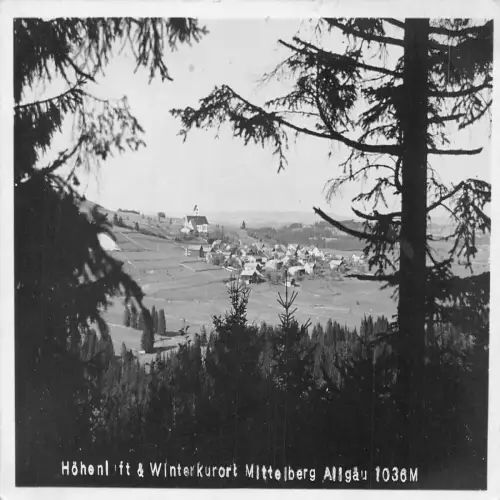 B121 Deutschland Höhenluft und Winterkurort Mittelberg Allgäu RPPC Postkarte