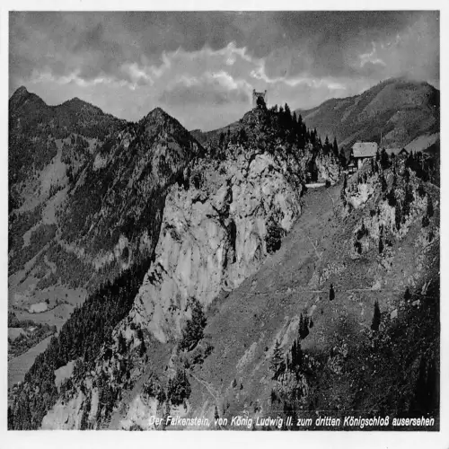 B121 Deutschland Falkenstein Koenig Ludwig II geschrieben Königschloss RPPC Postkarte