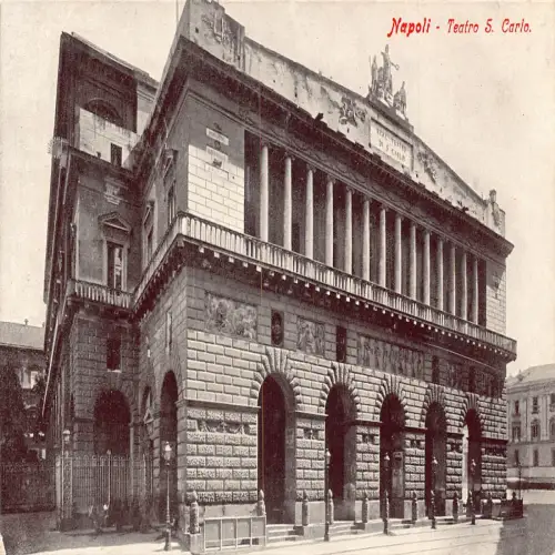 A649 Italien Napoli Neapel Teatro S Carlo Theater Vintage Postkarte