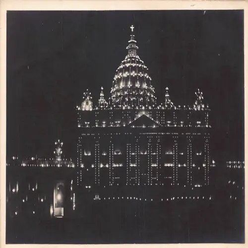 A649 Italien Basilika S Pietro Vatikan Nachts beleuchtet Postkarte