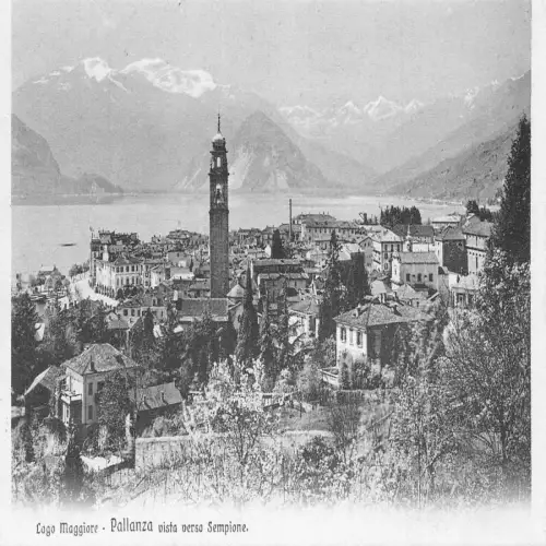 A650 Italien Pallanza Lago Maggiore Aussicht verso Sempione Vintage Postkarte