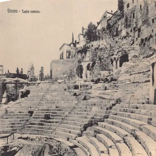 A650 Italien Verona Teatro Romano Theater Vintage Postkarte