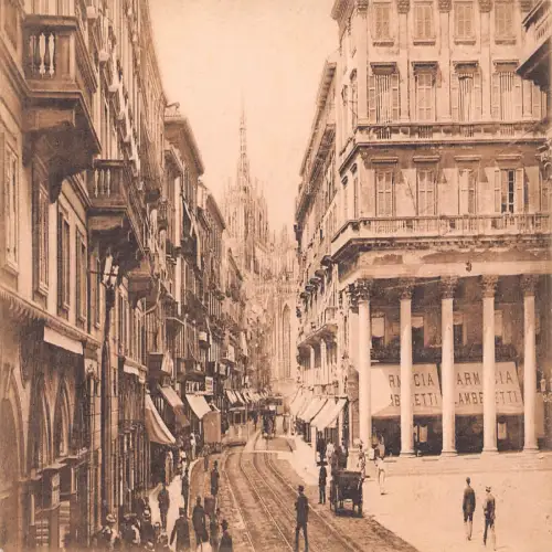 A650 Italien Milano Milan Corso Vittorio Emanuele Apotheke Vintage Postkarte