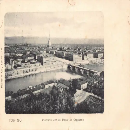 A650 Italien Turin Turin Panorama visto del Monte dei Cappuccini Postkarte