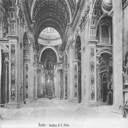 A651 Italien Rom Rom Vatikan 1933 Basilica di S Pietro Innenraum Postkarte
