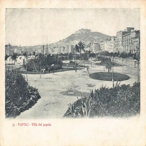 A651 Italien Napoli Neapel Villa del Popolo Vintage Postkarte