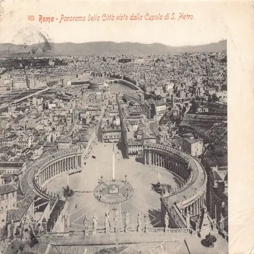 A651 Italien Rom Rom 1910 Vatikan Panorama Citta dalla Cupola S Pietro Postkarte