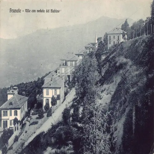 A651 Italien 1916 Brunate Ville con veduta del Bisbino Vintage Postkarte
