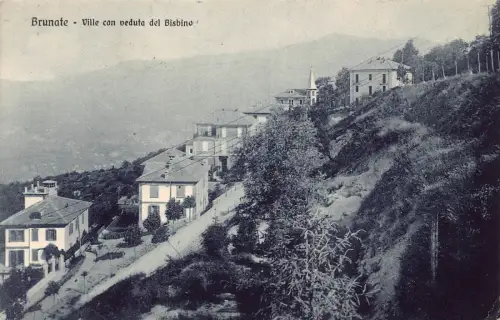 A651 Italien 1916 Brunate Ville con veduta del Bisbino Vintage Postkarte