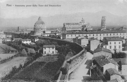 A651 Italien Pisa Panorama Preso dalla Torre dell'Amanzatore Vintage Postkarte