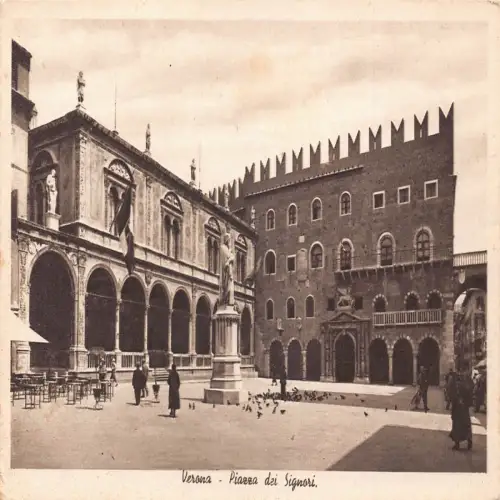 A652 Italien Verona Piazza dei Signori Platz Vintage Postkarte