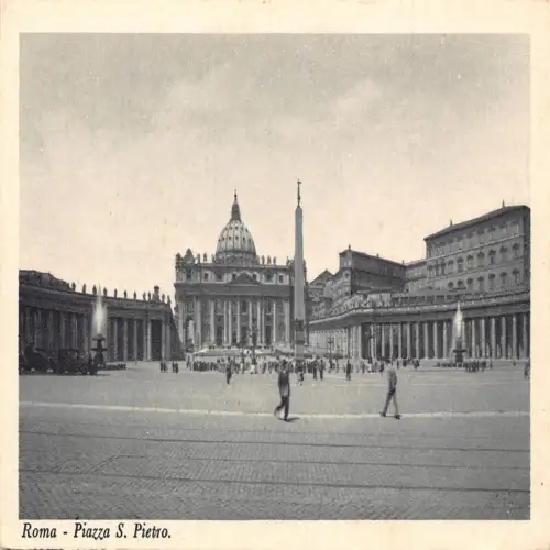 A652 Italien Rom Roma Vatikan Piazza San Pietro Platz Vintage Postkarte
