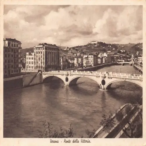 A652 Italien Verona Ponte della Vittoria Brücke Vintage Postkarte