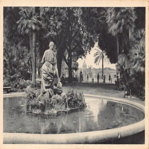 A652 Italien Rom Roma Brunnen bei Moses am Pincio Vintage Postkarte