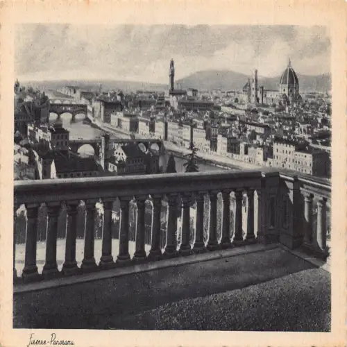 A652 Italien Firenze Florenz Panorama Vintage Postkarte