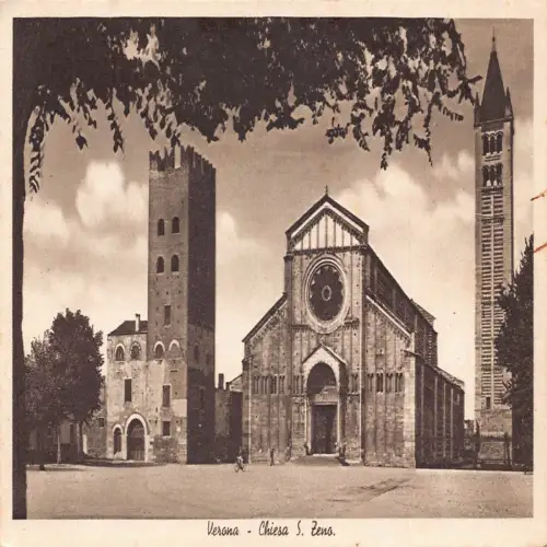 A652 Italien Verona Chiesa S Zeno Kirche Vintage Postkarte