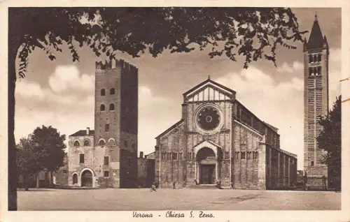 A652 Italien Verona Chiesa S Zeno Kirche Vintage Postkarte