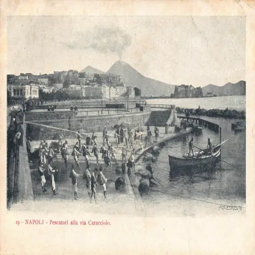 A652 Italien Napoli Neapel Pescatori alla via Caracciolo Fischer Postkarte