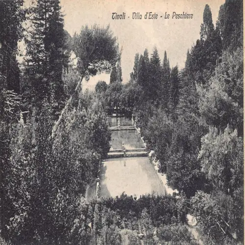 A652 Italien Tivoli Villa d'Este Le Peschiere Vintage Postkarte