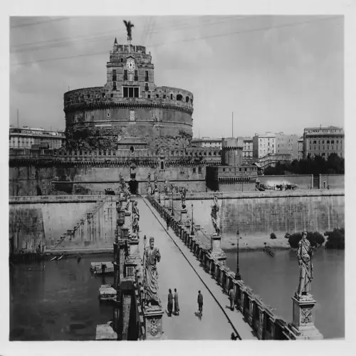 A652 Italien Rom Roma Ponte Elio e Castelo di S Angelo RPPC Vintage Postkarte