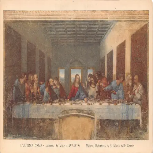 A653 Italien Milano Mailand Das letzte Abendmahl von Leonardo da Vinci Vintage Postkarte