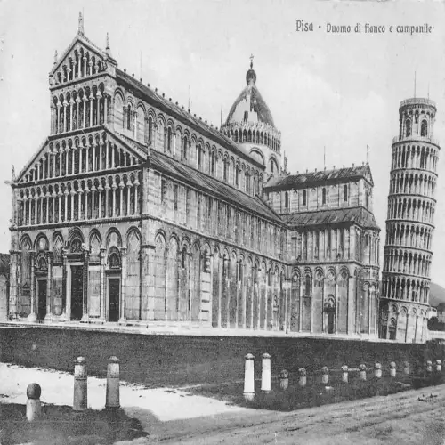 A653 Italien Pisa Duomo di fianco e campaniile Turm Kirche Vintage Postkarte