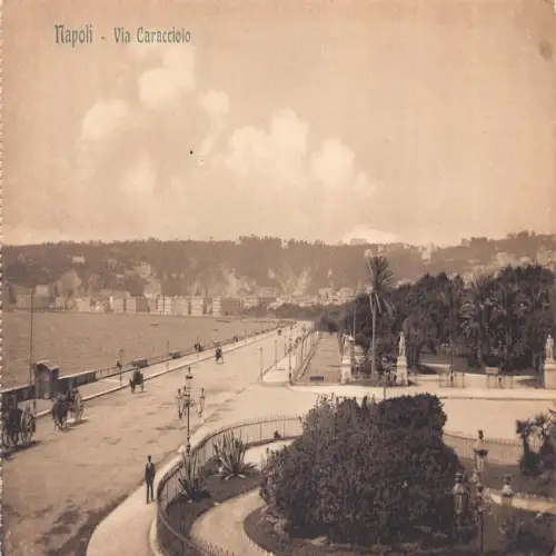 A653 Italien Napoli Neapel Via Caracciolo Vintage Postkarte