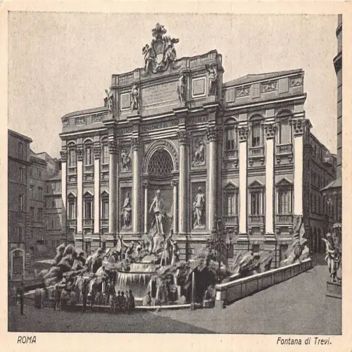 A653 Italien Rom Roma Fontana di Trevi Brunnen Vintage Postkarte