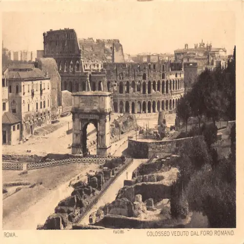 A653 Italien Rom Roma Colosseo Veduto dal Foro Romano Vintage Postkarte