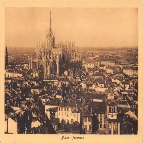 A653 Italien Milano Mailand Panorama Vintage Postkarte