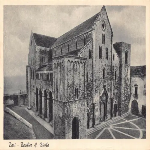 A653 Italien Bari Basilika S Nicola Kirche Vintage Postkarte