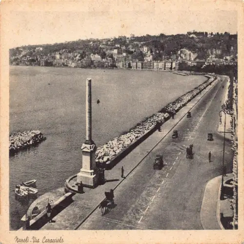 A653 Italien Napoli Neapel Via Caracciolo Vintage Postkarte