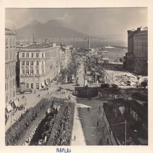 A654 Italien Napoli Neapel Piazza del Municipio verso il Mare Vintage Postkarte
