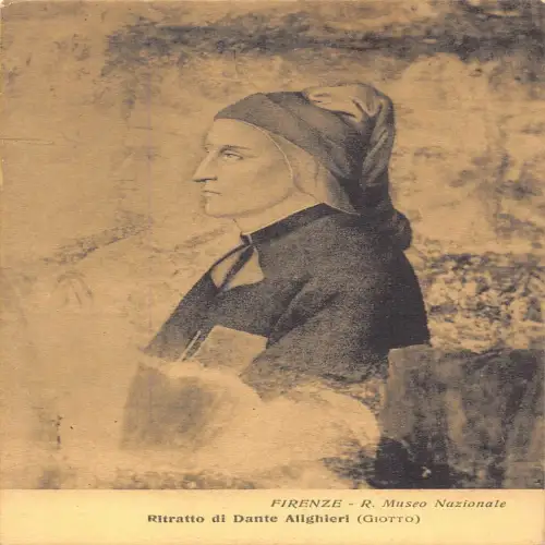 A654 Italien 1923 Firenze Florenz Ritratto di Dante Alighieri Museum Postkarte
